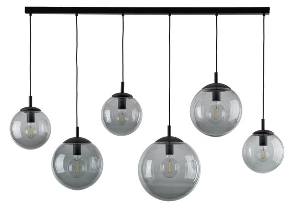 TK Lighting Černý závěsný lustr Esme s kouřovými stínidly pro žárovku 6x E27 TK5383