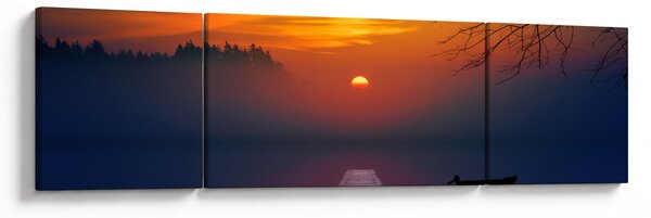 Obraz mostu při západu slunce (170x50 cm)