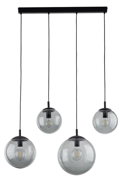 TK Lighting Černý závěsný lustr Esme s kouřovými stínidly pro žárovku 4x E27 TK5381