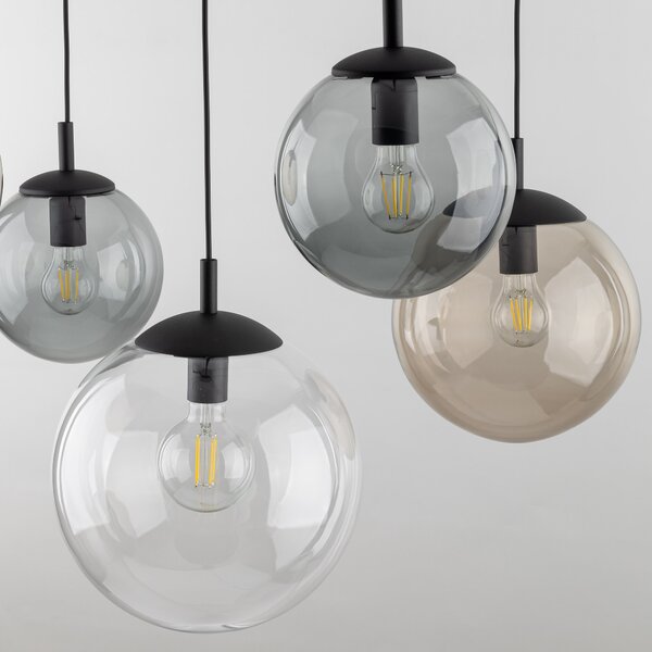 TK Lighting Černý závěsný lustr Esme pro žárovku 5x E27 TK4796