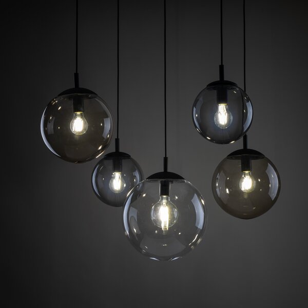 TK Lighting Černý závěsný lustr Esme pro žárovku 5x E27 TK4796