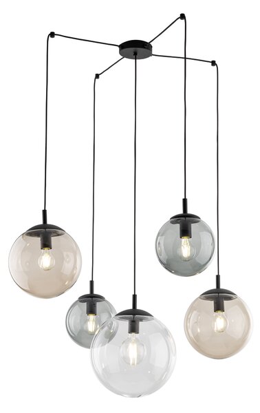 TK Lighting Černý závěsný lustr Esme pro žárovku 5x E27 TK4796