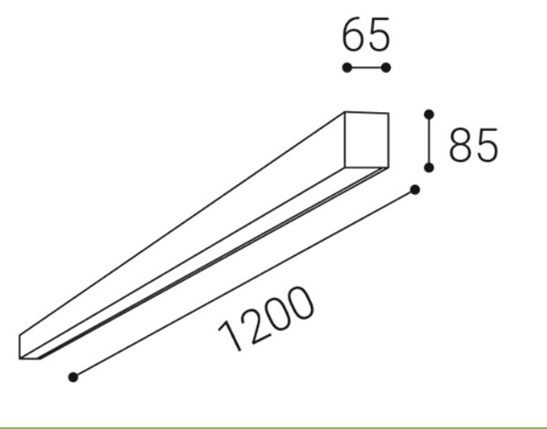Led2 Stropní lineární LED svítidlo LINO II 120 cm Barva: Černá, Stmívání, řízení: ON/OFF (bez stmívání)