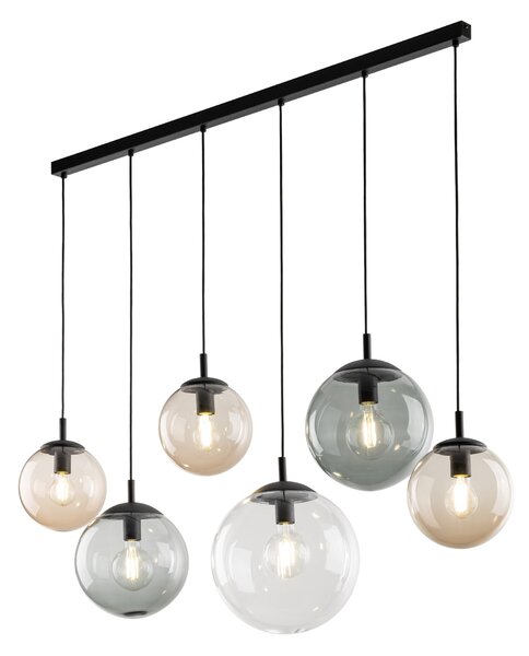 TK Lighting Černý závěsný lustr Esme pro žárovku 6x E27 TK4797