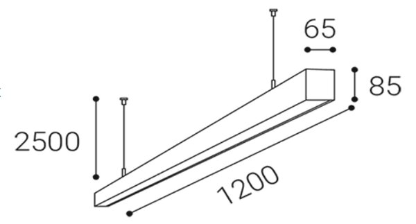 Led2 Lineární závěsné LED svítidlo LINO II 120 cm Barva: Bílá, Stmívání, řízení: ON/OFF (bez stmívání), Vyzařování světla: dolů