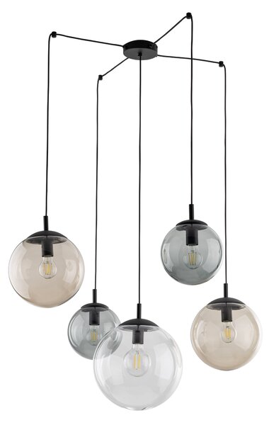 TK Lighting Černý závěsný lustr Esme pro žárovku 5x E27 TK4796