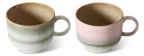 Set 2ks hrnek na čaj 70s Lush Tea - 14*10*8cm / 425 ml - HKLIVING