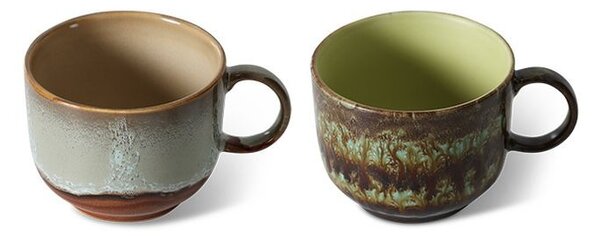 Set 2ks hrnek na čaj 70s Lush Odyssey Tea - 14*10*8cm / 425 ml - HKLIVING