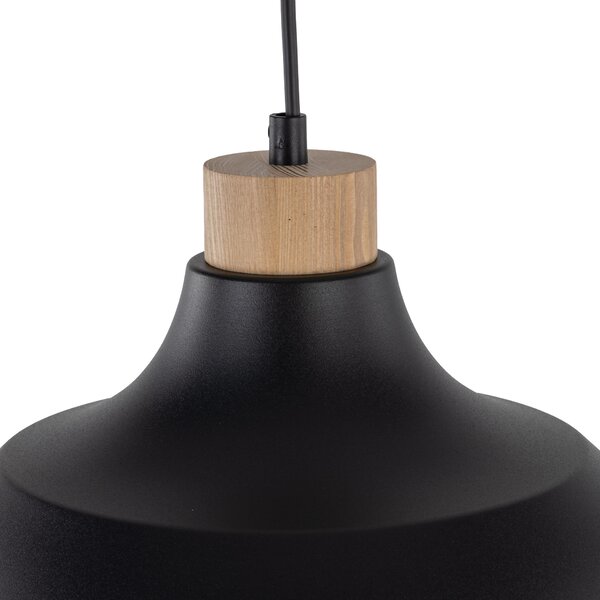 TK Lighting Černý závěsný lustr Cap pro žárovku E27 TK2071