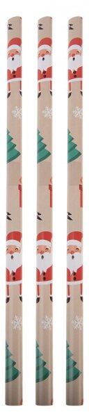Vánoční balicí papír s méďou, sobem a Santa Clausem – 3 role 50x75 cm