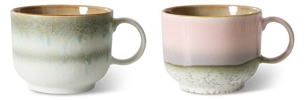 Set 2ks hrnek na čaj 70s Lush Tea - 14*10*8cm / 425 ml - HKLIVING