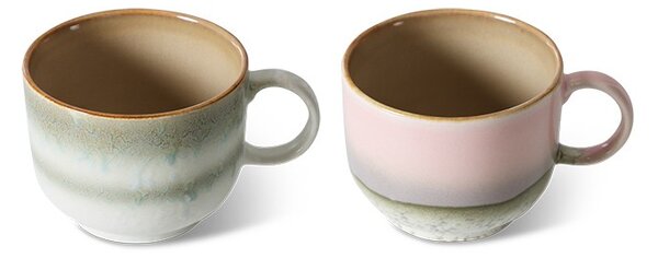 Set 2ks hrnek na čaj 70s Lush Tea - 14*10*8cm / 425 ml - HKLIVING