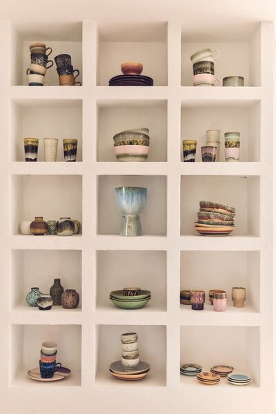 Set 2ks hrnek na čaj 70s Lush Tea - 14*10*8cm / 425 ml - HKLIVING