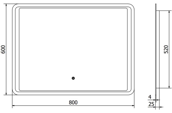 Mexen Zusa osvětlené koupelnové zrcadlo 80 x 60 cm, LED 6000K, anti-pára - 9808-080-060-611-00