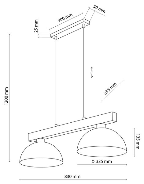 TK Lighting Béžový závěsný lustr Oslo pro žárovku 2x E27 TK11011