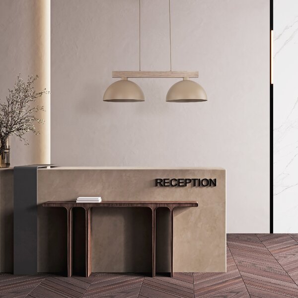 TK Lighting Béžový závěsný lustr Oslo pro žárovku 2x E27 TK11011