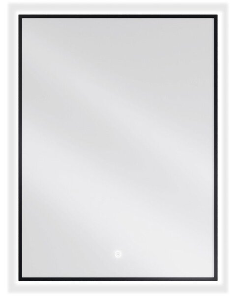Mexen Erma osvětlené koupelnové zrcadlo 60 x 80 cm, LED 6000K, anti-pára, černý rám - 9814-060-080-611-70