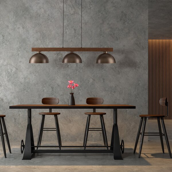 TK Lighting Hnědý závěsný lustr Oslo pro žárovku 3x E27 TK6299