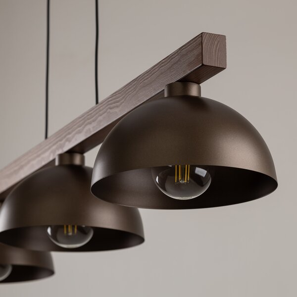 TK Lighting Hnědý závěsný lustr Oslo pro žárovku 3x E27 TK6299