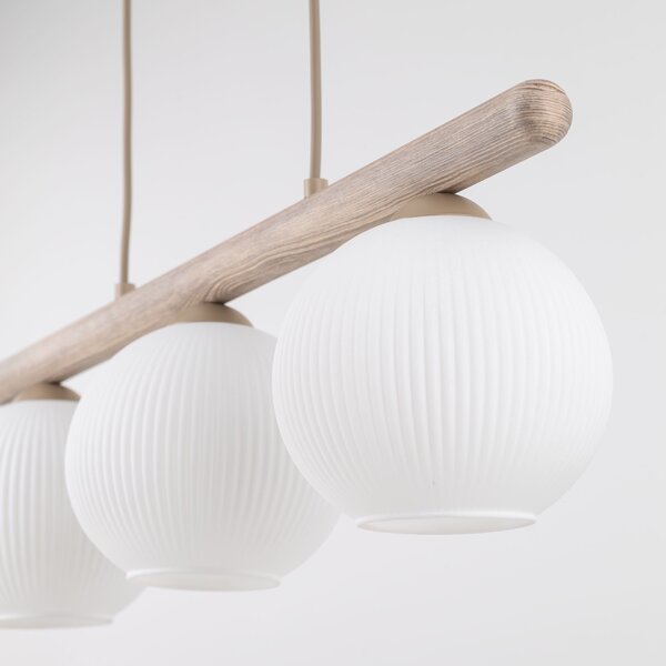 TK Lighting Závěsný lustr Virlo s dekorem dřeva pro žárovku 3x E14 TK11079