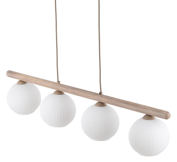TK Lighting Závěsný lustr Virlo s dekorem dřeva pro žárovku 4x E14 TK11080