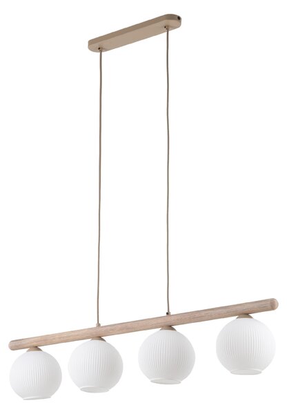 TK Lighting Závěsný lustr Virlo s dekorem dřeva pro žárovku 4x E14 TK11080