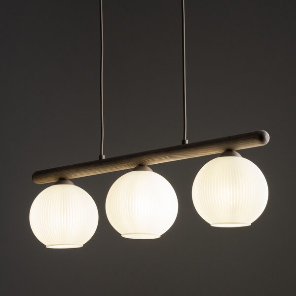 TK Lighting Závěsný lustr Virlo s dekorem dřeva pro žárovku 3x E14 TK11079