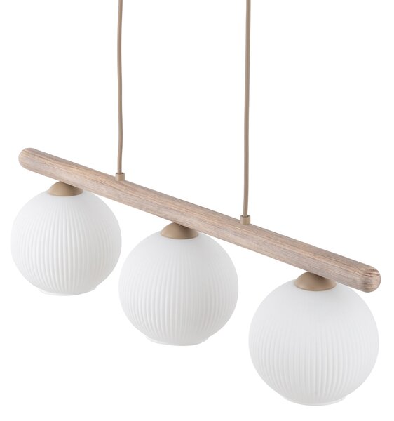 TK Lighting Závěsný lustr Virlo s dekorem dřeva pro žárovku 3x E14 TK11079
