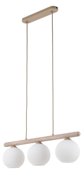 TK Lighting Závěsný lustr Virlo s dekorem dřeva pro žárovku 3x E14 TK11079