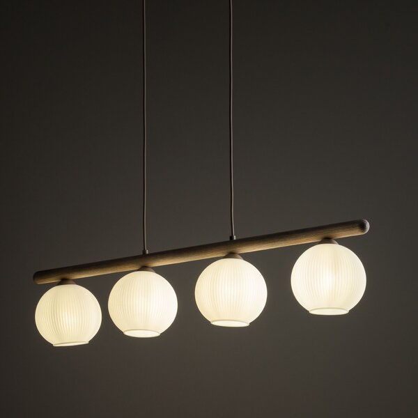TK Lighting Závěsný lustr Virlo s dekorem dřeva pro žárovku 4x E14 TK11080