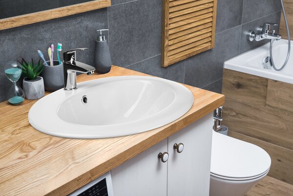 Invena Nikea umyvadlo 49.5x45.5 cm oválné zápustný bílá CE-53-001