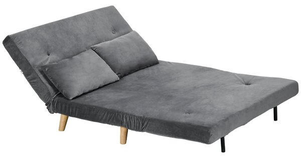 HOMCOM 3 v 1 rozkládací gauč 130 x 78 cm, pohovka s funkcí postele, skládací pohovka s bederními polštáři, sametový vzhled, nastavitelné opěradlo pro
