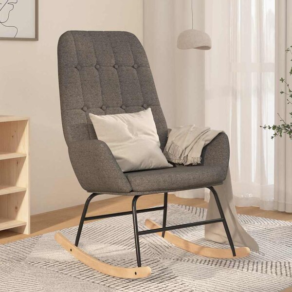 Houpací křeslo světle šedé textil 341253