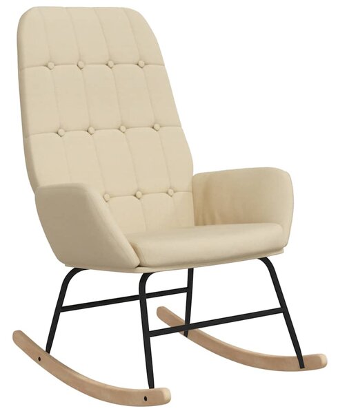 Houpací křeslo krémové textil 341255