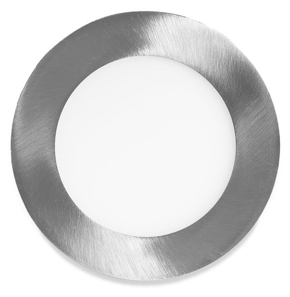 Ecolite Stříbrný vestavný LED panel kulatý 120mm 6W Barva světla: Teplá bílá LED-WSL-6W/27/CHR