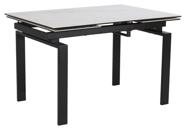 Jídelní stůl se skleněnou deskou Černo - bílý JASELIN 200 cm