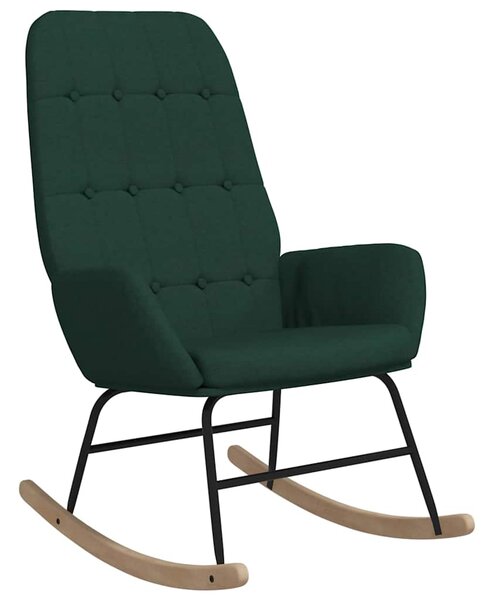 Houpací křeslo tmavě zelené textil 341258