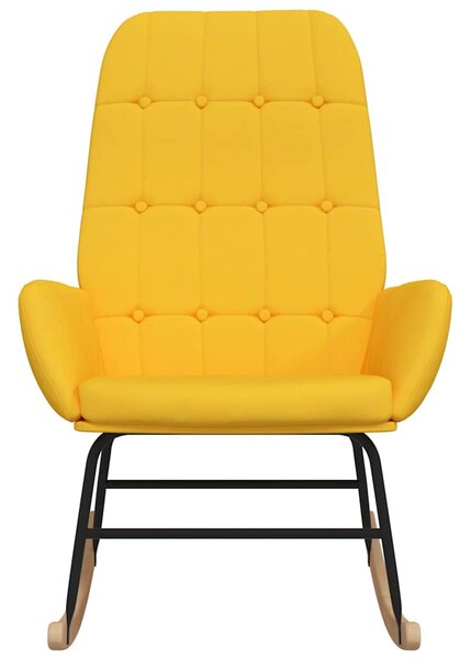 Houpací křeslo hořčicově žluté textil 341260