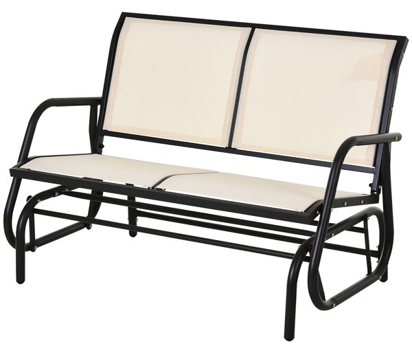 Outsunny 2-místná houpací lavička se houpacím mechanismem, zahradní houpačka z kovu, nosnost až 200 kg, zahradní nábytek pro zahradu, terasu, 120 x 70