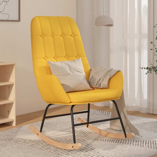 Houpací křeslo hořčicově žluté textil 341260