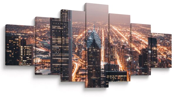 Obraz svítící metropole (210x100 cm)