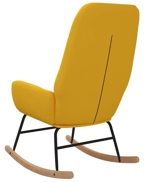Houpací křeslo hořčicově žluté textil 341260