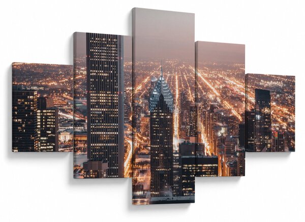 Obraz svítící metropole (125x70 cm)