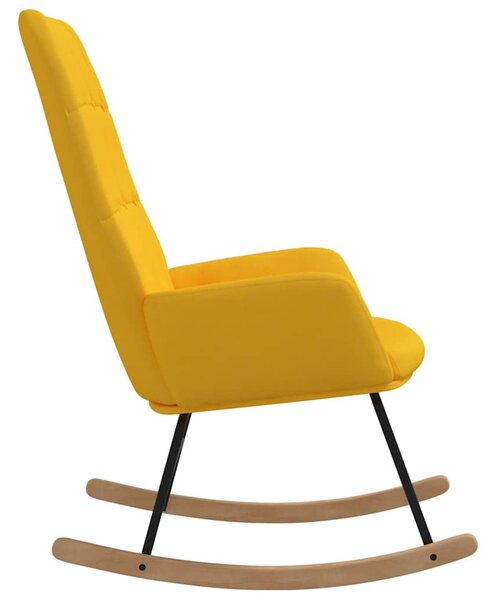 Houpací křeslo hořčicově žluté textil 341260