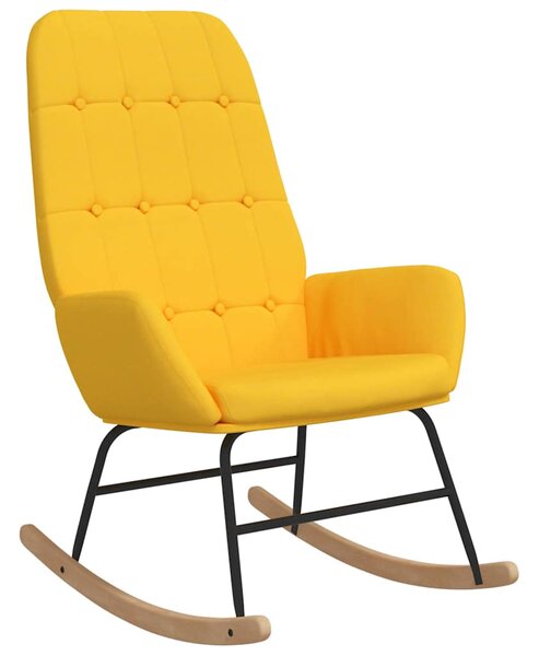 Houpací křeslo hořčicově žluté textil 341260