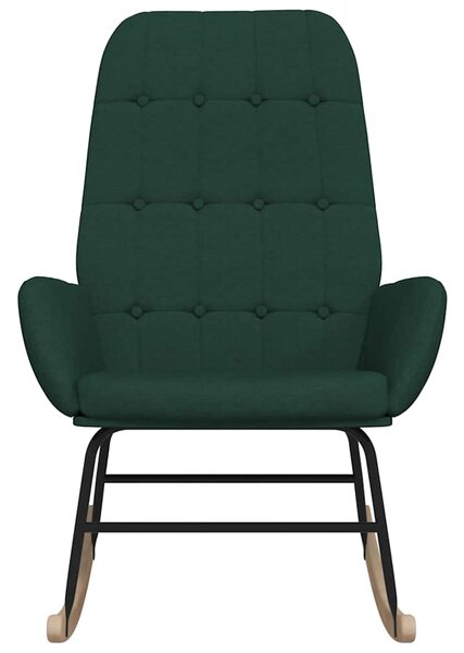 Houpací křeslo tmavě zelené textil 341258