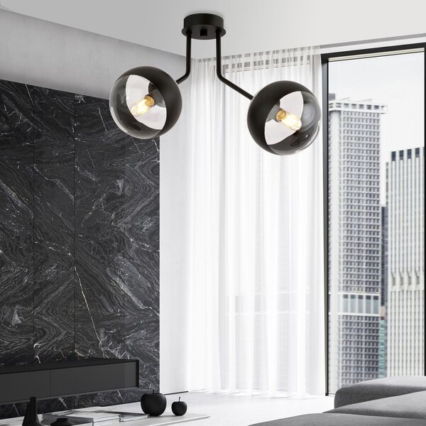 Emibig Nova Stripe stropní světlo 2x10 W černá-průhledná 1139/2