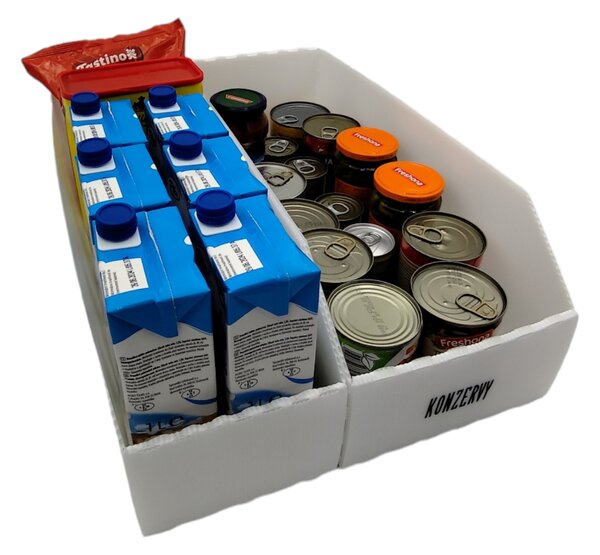 Usporadejto.cz Úložný box, plastový 15x50x16cm - do spíže i do skříně KARTONPLAST - BÍLÝ