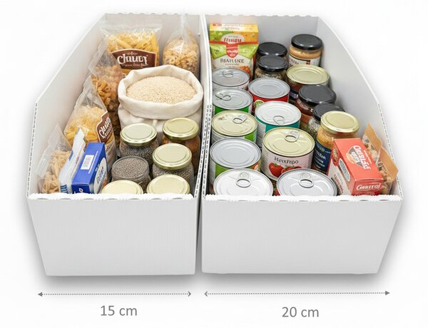 Usporadejto.cz Úložný box, plastový 20x50x16cm - do spíže i do skříně KARTONPLAST - BÍLÝ