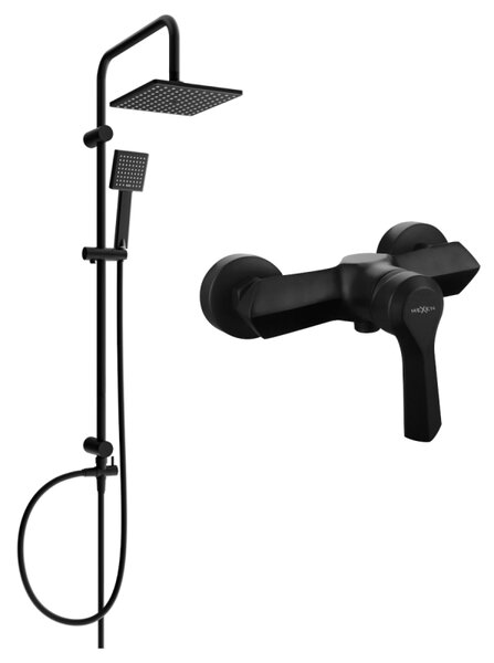 Mexen Tord nástěnný sprchový set s dešťovou sprchou a sprchovou baterií Sabre, černý - 72140200-70